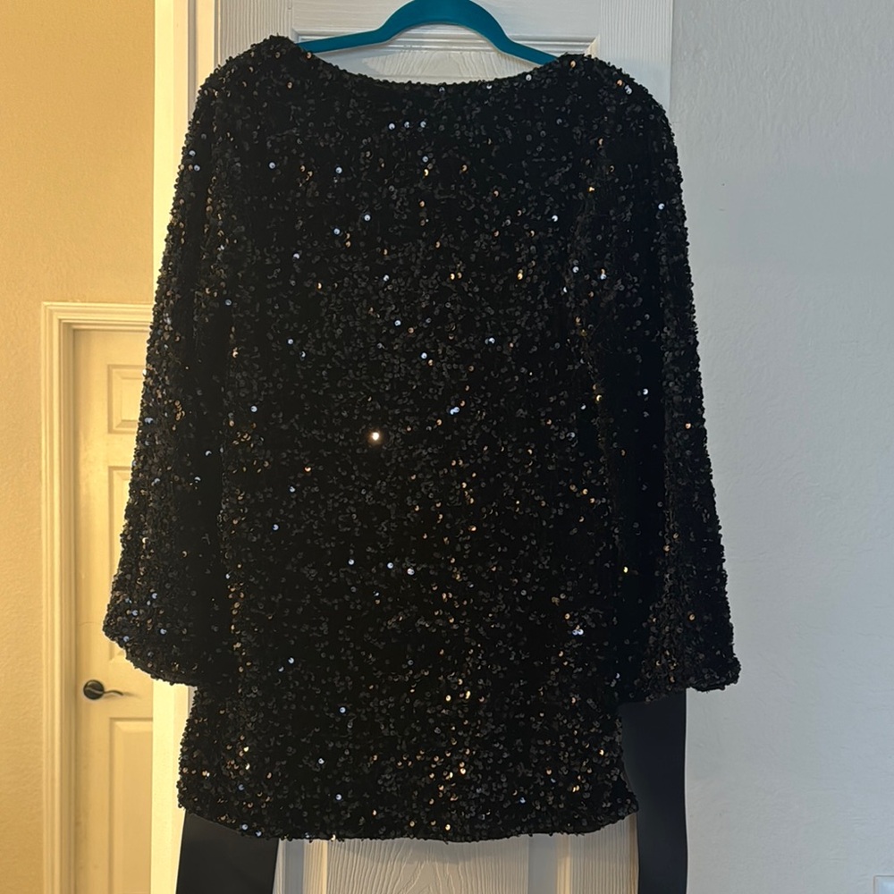 Black Sequin Mini Dress